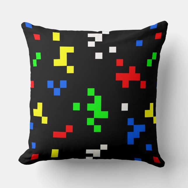 Retro 8-bits videographicspatroon kussen (Voorkant)