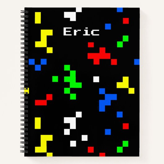 Retro 8-bits videographicspatroon notitieboek (Voorkant)