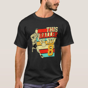 Retro 8-jarige Basketball Deze speler is nu 8 T-shirt
