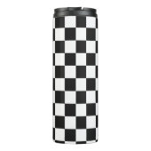 Retro 90s 00s Black and White Checkered Pattern Thermosbeker (Achterkant)