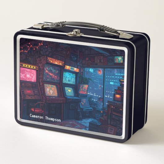 Retro 90s 80s Arcade Tin Lunchbox (Voorkant)