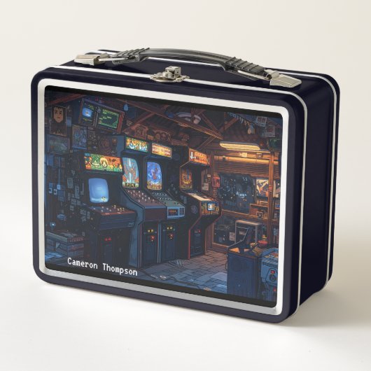 Retro 90s 80s Arcade Tin Lunchbox (Voorkant)