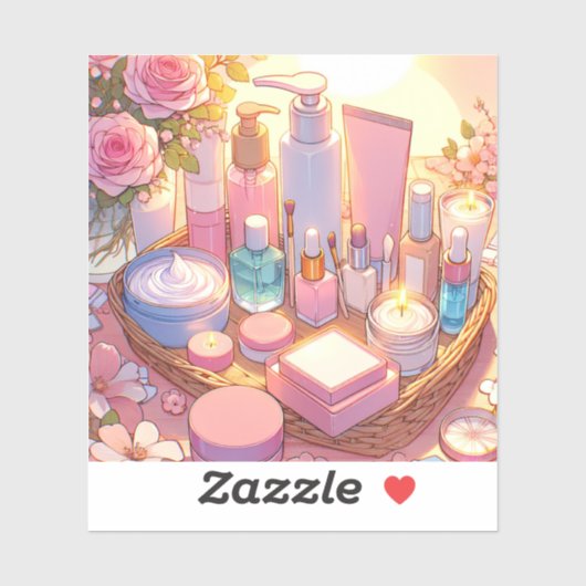 Retro 90s Anime Huidverzorging Esthetisch Sticker (Vel)
