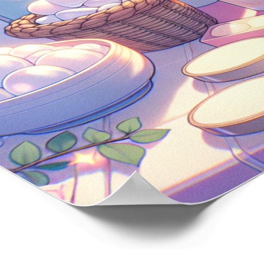 Retro 90s Anime Huidverzorging Esthetische Kunst Poster (Hoek)