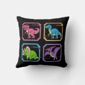 Retro 90s Arcade Dinosaurus-personages Kussen (Achterkant)