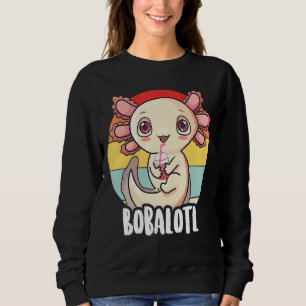 Retro 90s Axolotl Bobalotl Axolotl Boba Tea Trui