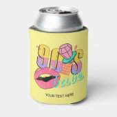 Retro 90's Babe Lips Ring Pop Gele Blauwgroen naam Blikjeskoeler (Blikje Achterkant)