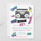 Retro 90's Birthday Party Invitation Kaart (Voorkant)