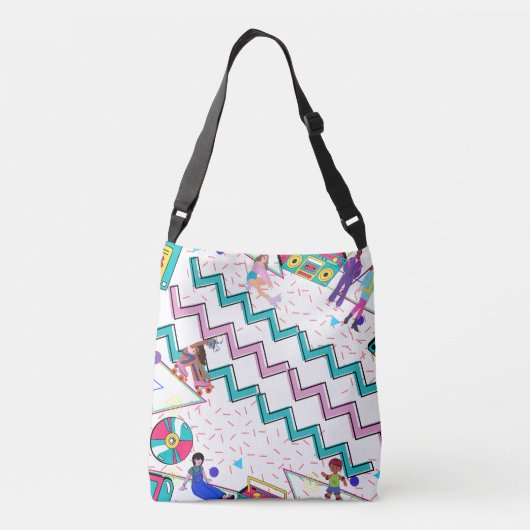 Retro 90's Canvas tas / Schaatsen / doos / kleurri (Achterkant)