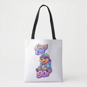 Retro 90s Capy Cool Capybara Boodschappentas Draagtas