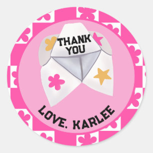 Retro 90's Cootie Catcher Ronde Sticker