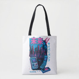 Retro 90s Cyberpunk Neon Canvas tas