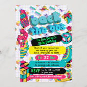 Retro 90s Funky Neon Glow Disco Verjaardag Kaart (Voorkant / Achterkant)