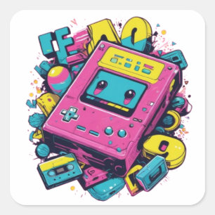 Retro 90s Game Console Sticker gamer