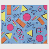 Retro 90s geometrisch patroon cadeaupapier (Vlak)