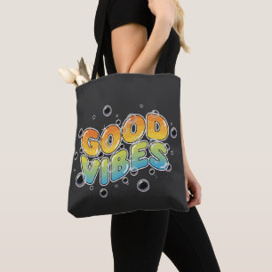 Retro 90s Goede Vibes Borrelende Graffiti Typograf Draagtas