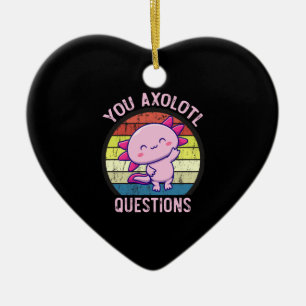 Retro 90s Grappige Je Axolotl Vragen Vintage Keramisch Ornament
