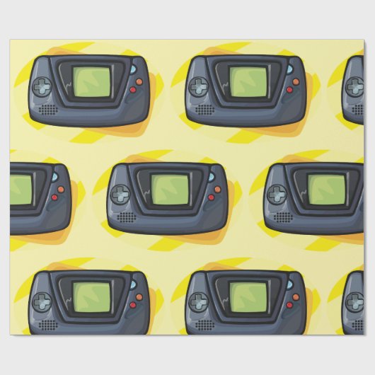 Retro 90s Handheld Game Console Gamer Cadeaupapier (Vlak)