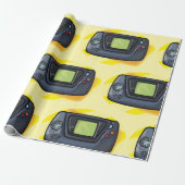 Retro 90s Handheld Game Console Gamer Cadeaupapier (Uitgerold)