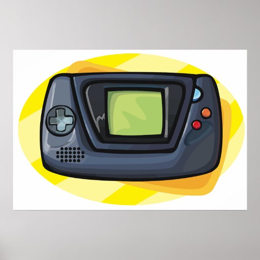 Retro 90s Handheld Game Console Gamer Poster (Voorkant)