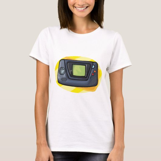 Retro 90s Handheld Game Console Gamer T-shirt (Voorkant)