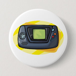 Retro 90s Handheld Gameconsole Gamer Ronde Button 7,6 Cm