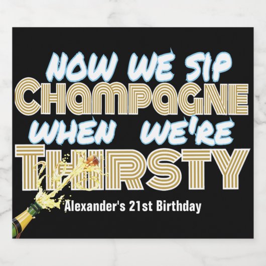 Retro 90's Hip Hop Urban Sparkling Wijnetiket (Enkel label)