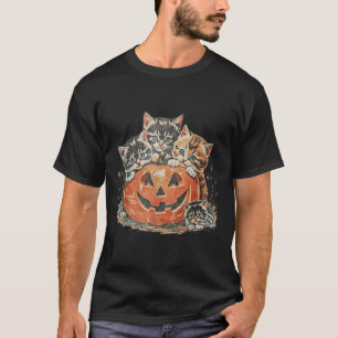 Retro 90s Kat Halloween Soky Seizoen Pompoen Kat T-shirt