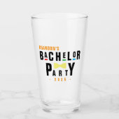 Retro 90s Kleurrijke Das Bachelorfeest Glas (Voorkant)