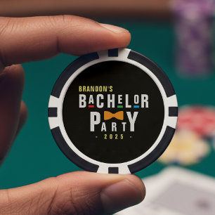 Retro 90s Kleurrijke Das Bachelorfeest Zwart Poker Chips