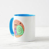 Retro 90s Koele Cartoon Snail in Sweater Mok (Voorkant links)