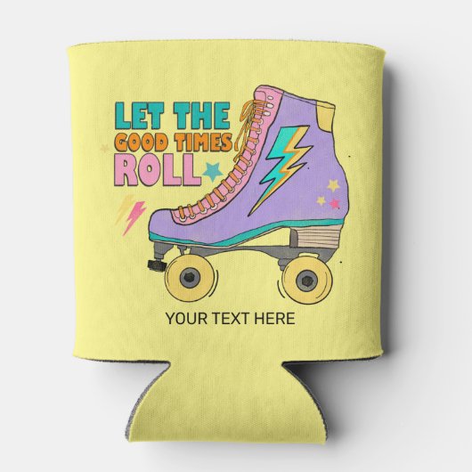 Retro 90's Let Good Times Roll Schaatsen Name Blikjeskoeler (Achterkant)