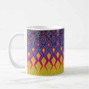 Retro 90s levendig Neon Colour Abstract Pattern Koffiemok