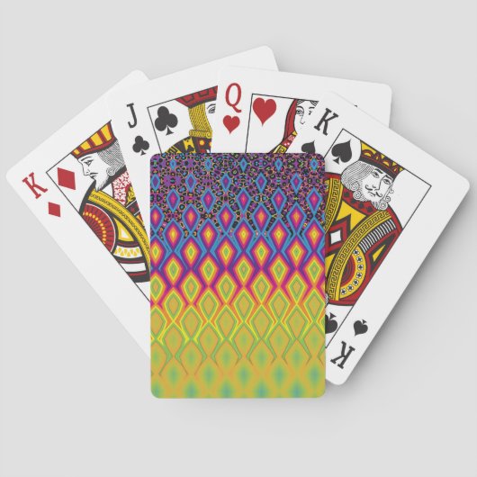 Retro 90s levendig Neon Colour Abstract Pattern Pokerkaarten (Achterkant)