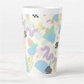 Retro 90s Memphis Aesthetic Pattern Latte Mug (Devant)