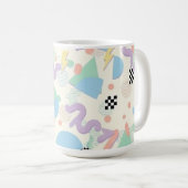Retro 90s Memphis Aesthetic Pattern Latte Mug Koffiemok (Voorkant rechts)