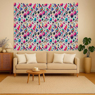 Retro 90s Memphis geometrisch neon vette wandtapij Wandkleed