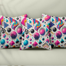 Retro 90s Memphis Geometrische Neon Kussen Deken K