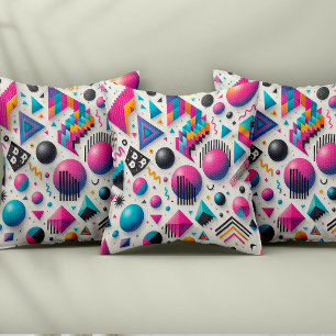 Retro 90s Memphis Geometrische Neon Kussen Deken K
