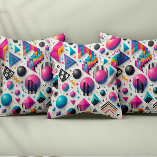 Retro 90s Memphis Geometrische Neon Kussen Deken K