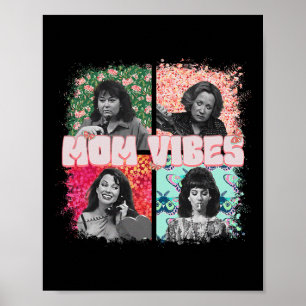 Retro 90's Mom Vibe Shirt Moederdag Funny Mom Poster