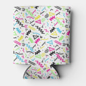 Retro 90's Neon Pink Green Blue Gellow Doodle Blikjeskoeler (Voorkant)