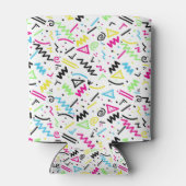 Retro 90's Neon Pink Green Blue Gellow Doodle Blikjeskoeler (Achterkant)