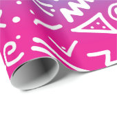 Retro 90's Neon Rainbow Sketched Doodle Cadeaupapier (Rol Hoek)