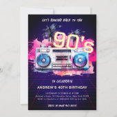 Retro 90's Party Verjaardag uitnodiging (Voorkant)