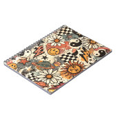 Retro 90s Psychedelic Doodle Pattern with Yin Yang Notitieboek (Linkerzijde)