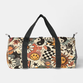 Retro 90s Psychedelic Doodle Pattern with Yin Yang Plunjezak