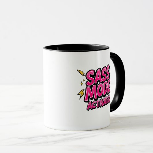 Retro 90s "Sass Mode Activated" Mok (Voorkant rechts)