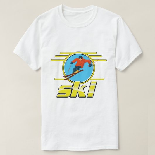 Retro 90s ski logo t-shirt (Design voorkant)