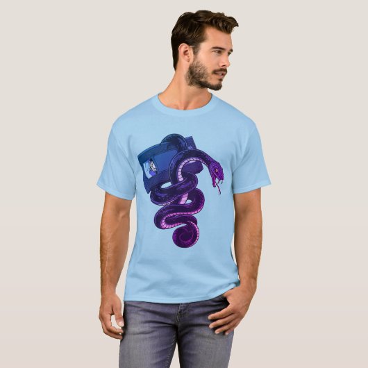 Retro 90s Snake Wrapped Around VHS Tape T-shirt (Voorkant volledig)
